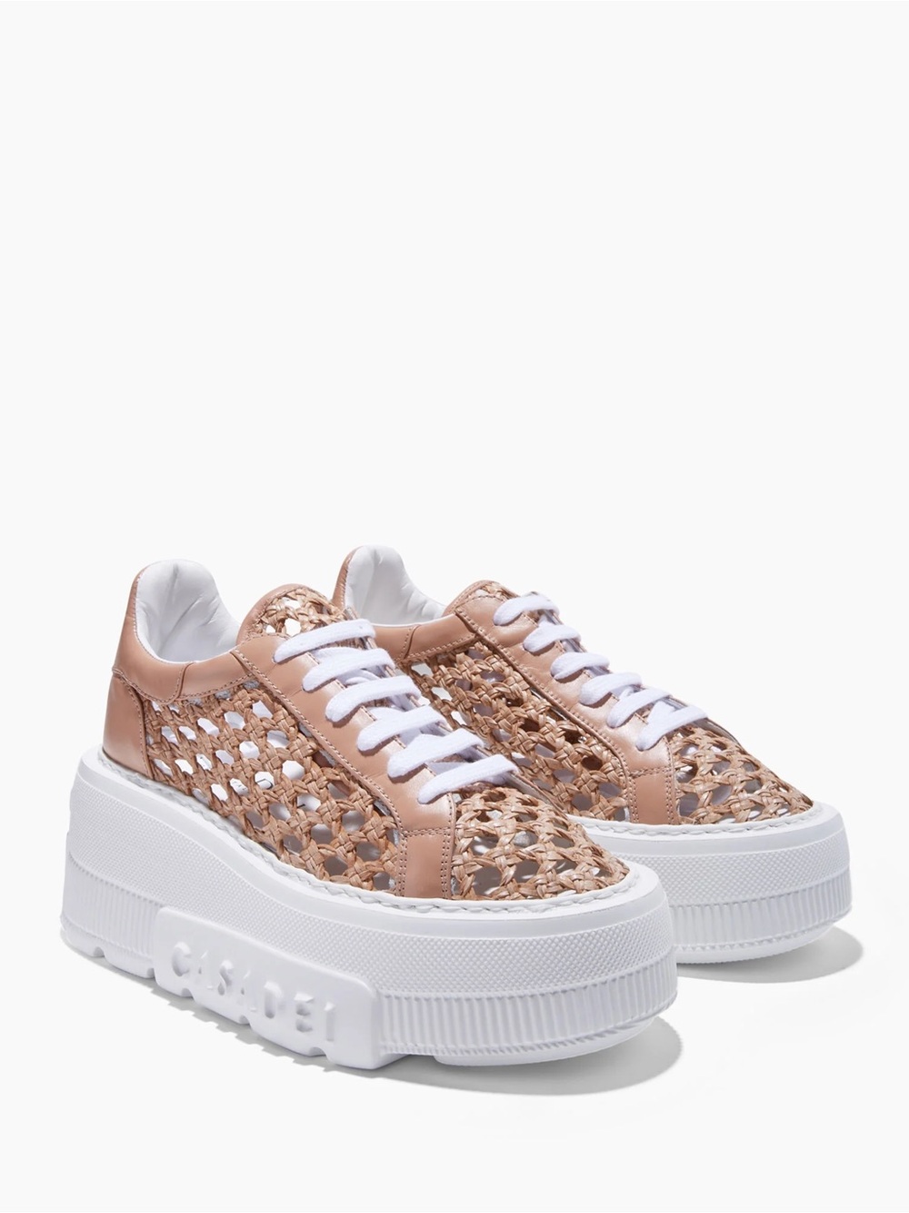 Casadei Nexus Versilia Platform Sneakers in Dafne Beige Size 39 US 9 Retail $595